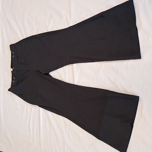 Anthropologie Pinstripe Black Flare Pants  Size 10P
